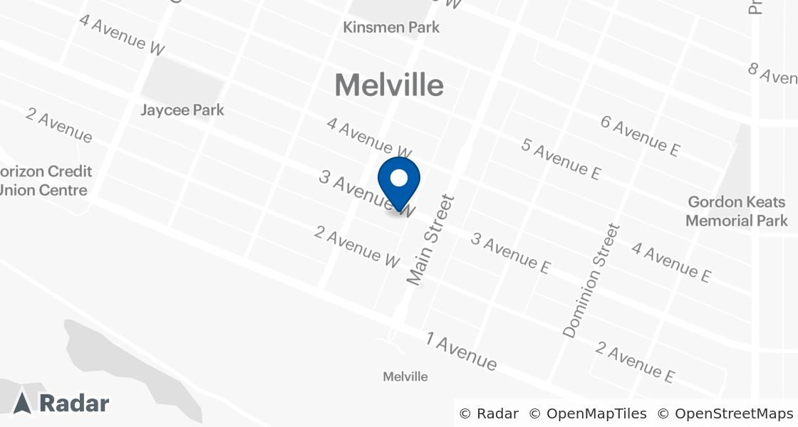 Carte de l'emplacement de Dairy Queen:: 109-3rd Ave, Melville, SK, S0A 2P0